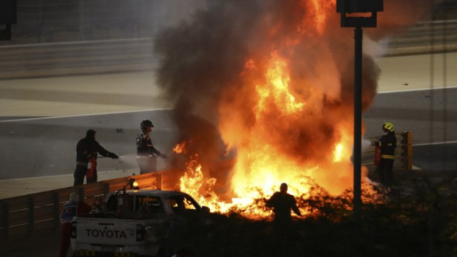 Жестока катастрофа на старта на надпреварата за Гран при на Бахрейн (СНИМКИ И ВИДЕО)